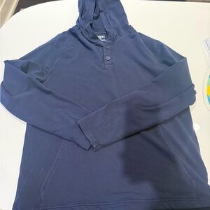 RHONE Navy Hooded Henley Long-Sleeve Shirt